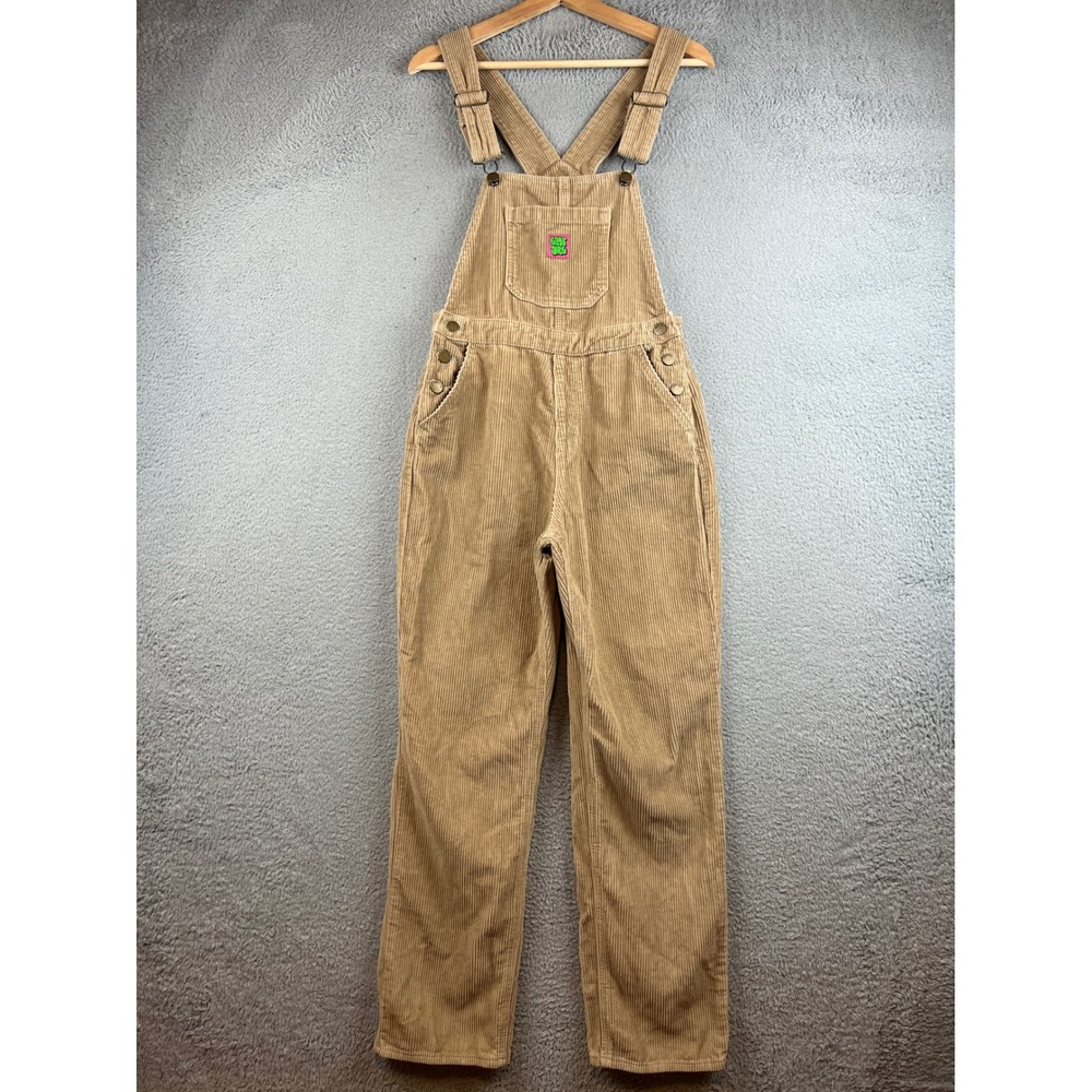 Empyre Tan Corduroy Overalls Straight Leg Skate Streetwear Tan Brown